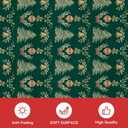 Artoid Mode Green Xmas Tree Mistletoe Christmas Area Rug, Winter Home Decor Low-Profile Non-Slip Washable Large Rug for Living Room Bedroom Farmhouse Dining Room Kids Playroom 5x7 Feet