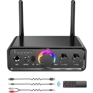 Bluetooth 5.3 Audio Transmitter Receiver for TV Home Stereo, high-Fidelity Wireless Bluetooth Low-Latency and HD Audio Adapter, Supporting USB, RCA, 3.5mm AUX, DAC, Coaxial, and Optical Input/Output