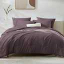 WRENSONGE Full Size Comforter Set- 7 Pieces Artic Plum Bed in a Bag Full Size Comforter with Fitted Sheet, Flat Sheet, 2 Pillow Shams, 2 Pillowcases, Warm Bedding Sets for All Season (Full, 80"x90")