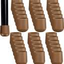36 Pieces 7/8 Inch Folding Chair Leg Caps Heavy-Duty Plastic Chair End Caps Non-Marring Furniture Glides Round Hardwood Floor Protectors (Beige)