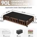 Gashell 2 Pack Bamboo Under Bed Storage with Wheels, 39x20x7.8 Lager Under Bed Storage Containers (Brown)