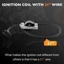 166-0859-02 Ignition Coil with 21" Wire | Compatible with Cummins Onan RV Generator HGJAA/HGJAB/HGJAC/HGJAD/HGJAE/HGJAF Spec, Repalce# A058T425, 0166-0859-02