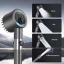 Filtered Shower Head with Handheld, High Pressure 5-Spray Showerhead & Power Wash - 59" Hose, Bracket, ON/OFF Switch & Replaceable Filter (Black)