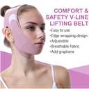 ROWMATE Graphene V-Line Mask Chin Up Mask V Shaped Face Mask Chin strap for sleeping,Jawline Shaper,Lilac,Medium