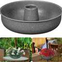 Umbrella Planter for Patio Table - Flower Pot Hole Fits Standard Poles Up to 1.5" Diameter, Container for Garden Home Plants, Carbon Steel Material (Grey) (Gray)