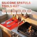 2 x Silicone Grill Mat Compatible with Blackstone, Silicone Griddle Tools Mat with Drip Pad, Spatula Pad Griddle Accessories for Outdoor BBQ or Kitchen Countertop (Orange)