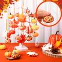 51 Pcs Fall Ornaments for Tree Thanksgiving 3D Pumpkin Felt Maple Leaf Hanging Ornaments Fall Tree Decoration for Home Farmhouse Harvest Autumn Decoration