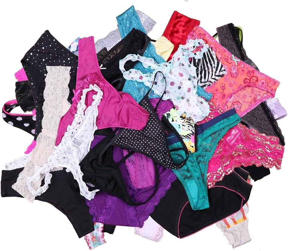 UWOCEKA Sexy Underwear, Kinds of Women T-Back Thong G-String Underpants Sexy Lacy Panties, 20 Pcs, Small