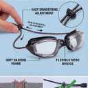 2 x Aegend Swimming Goggles with Adjustable Bungee Strap, No Leak Anti-Fog UV Protection Mirrored Swim Goggles for Adults
