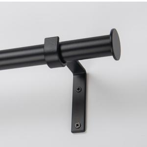 Black Curtain Rods for Windows 66 to 120 Inch, 1 Inch Pole Adjustable Length Heavy Duty Metal Curtain Rod Set, for Outdoor Bedroom Kitchen Living Room, Decorative Drapery Rods with Finials