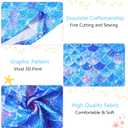 Funnycokid Girls Dress Summer Sleeveless Sundress Birthday Outfit Twirly Mermaid Party Kids 4-15 Years (Blue, L)