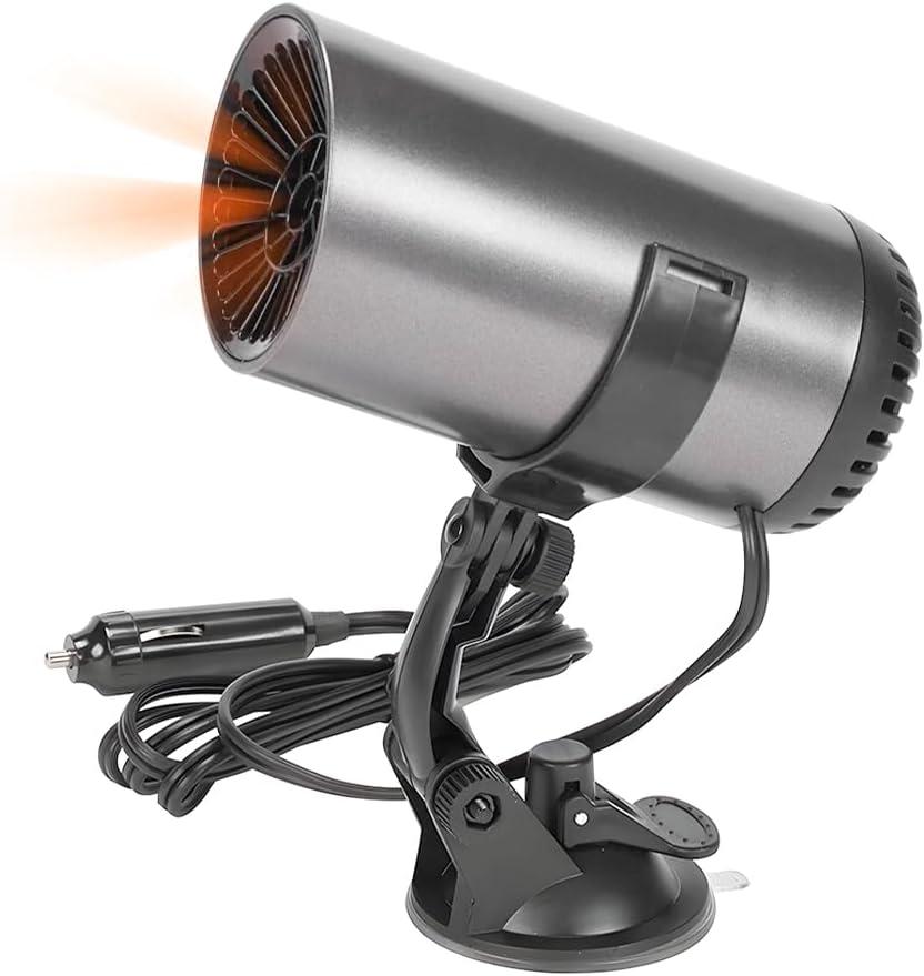 12V Portable Car Heater, 150W Efficient 2 in 1 Fast Heating & Cooling Car Heater Defroster with 180 Swiveling Suction Holder, Car Heater That Plugs into Cigarette Lighter