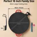 16-Inch Round Electric Griddle, 1500W Smokeless Indoor BBQ Grill
