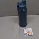 Swigina [2-IN-1 LID] Insulated Water Bottle with Silicone Boot (36hrs Cold/ 18hrs Hot) - DIY Stickers, Leakproof, BPA Free, 24 oz (Cyan)