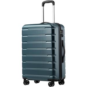Coolife Luggage Suitcase Carry-on Spinner TSA Lock USB Port Expandable (only 28) Lightweight Hardside Luggage (Teal Blue, L(28in))