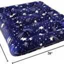 MAXYOYO Navy Starry Sky Japanese Futon Mattress, Tatami Mat Portable Camping Mattress, Kids Sleeping Pad, Foldable Roll Up Floor Lounger Couch, Twin Size with Cover