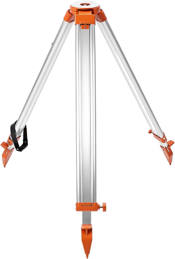 QWORK Aluminum Survey Tripod - Heavy Duty Contractor Tripod with Quick Clamp, Universal Transit Level Tripod, 5/8" x 11" Thread