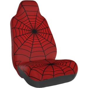 Red Spider Web Car Seat Cover, Full Set Front Bucket The Car Chair Cover Protectors Accessories