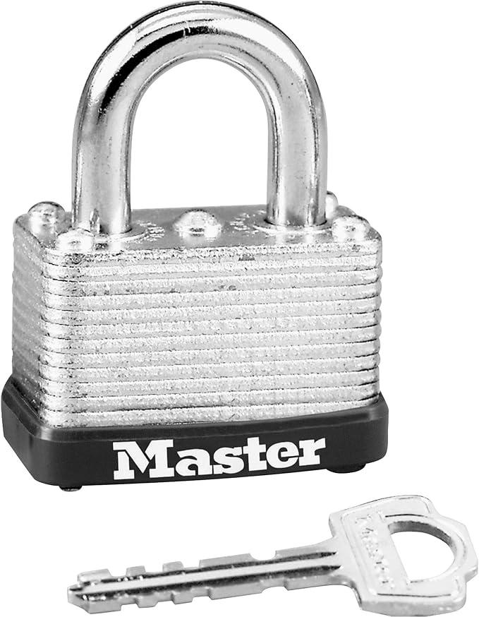Master Lock Laminated Steel Padlock with Key, Warded Lock 2 Pack