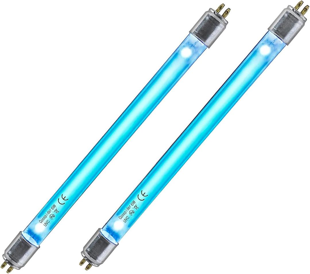 Coospider Ozone Free 6W UV Bulb, Replacement T5 Bulbs, 2 - Pack, 110V