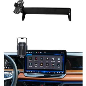 PZK Car Phone Holder for 2025-2026 Volkswagen VW Tiguan Accessories 15-Inch Screen Fixed Clip, Auto Lock Car Phone Mount with Sunglasses Storage Box 360 Rotation (Not fit 12.9-Inch)