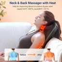Mynt Shiatsu Neck and Back Massager with Heat, 3D Kneading Full Back Massager for Pain Relief Deep Tissue, Foldable Adjustable Chair Massager for Home Office, Black