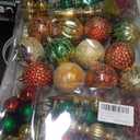 92ct Christmas Tree Decoration Set - Shatterproof Christmas Baubles with Strings for Wreath, Garland & Party Decoration, Red-Green