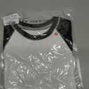 LilyCoco Women's Raglan Sleeve Tops Baby Crop Tees Color Block Crew Neck T Shirt White Small (S)