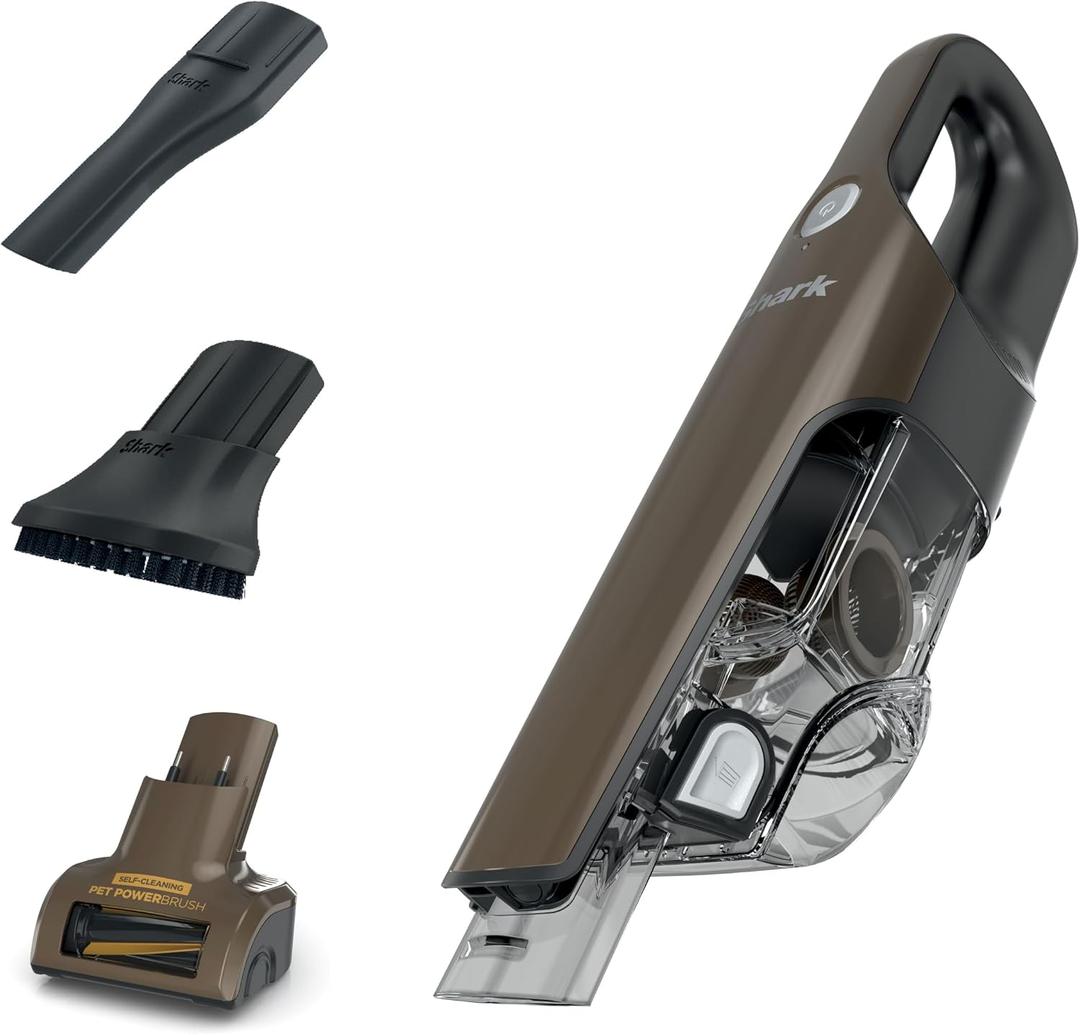 Shark UltraCyclone Pet Pro Plus Cordless Handheld Vacuum, Brown, CH951BR1 Powerful Suction, Portable Vacuum for Car & Home, Pet Power Brush, Crevice Tool, Scrubbing Brush, XL Dust Cup, Brown