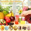 80 Pack 2 oz Glass Shot Bottles with White Lids Small Clear Glass Jar for Ginger Shot Mini Juice Bottle Reusable Wide Mouth Travel Cup Leakage-Proof with Labels for Wellness Juice Milk Potion Liquids