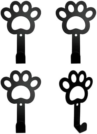 FoyaHome 4Pcs Dog Hooks for Wall, Cute Paw Key Hook Wall Mount, Organizer Hook, Pet Hook, Great Gift for Dog Lovers, for Entryway Hallway Kitche Office Bedroom, Living Room