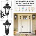 Outdoor Light Fixtures Wall Mount, Waterproof Exterior Wall Lanterns with Waer Ripple Glass, Outside Sconces, Front Porch Lights for House Garage Doorway Patio