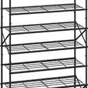 IBUYKE 10 Tier Shoe Rack, Large Capacity Shoe Storage Organizer for 40 Pairs of Shoes, Metal Shoe Storage Rack with Shelf for Entryway Hallway Closet Garage, Rustic Brown and Black TXJ010H