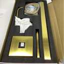 Freestanding Bathtub Faucet Tub Filler Brushed Gold Floor Mount Faucets Brass Single Handle with Hand Shower