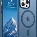 SUPFINE Magnetic for iPhone 14 Pro Case (Compatible with MagSafe) (Military Grade Drop Protection) Slim Translucent Matte Shockproof with Anti-Fingerprint Phone Case,Deep Blue