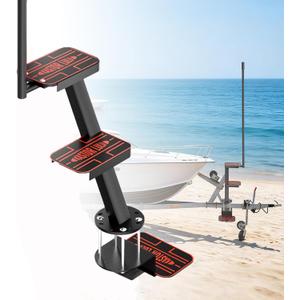 Heavy Duty Boat Trailer Steps with Safety Handle, EVA Anti-Slip Mat, 700 Lbs Capacity, 3 Step Tongue Ladder with Handle, Easy Installation, Universal Fits for Trailers Tongue Steps