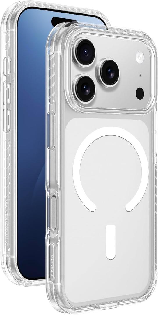 AMAZINGthing for iPhone 17 Pro [Titan Pro Case], Designed for MagSafe Accessories, 12FT Drop Proof, Magnetic Phone Cover, Military Grade Protection, Anti Yellowing, Transparent, Clear