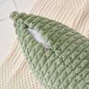 Kevin Textile Spring 14x36 Inch Long Lumbar 1 Pack Boho Decorative Throw Pillow Cover Soft Striped Corduroy Rectangle Cushion Case Farmhouse Solid Accent for Living Room Couch Sofa Bed, Sage Green