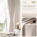 FMFUNCTEX 100% Blackout Taupe Curtains for Bedroom, Emboosed Textured Floral Curtains 84 Inches Long for Living Room, Thermal Insulated Curtain, Farmhouse Drapes Room Darkening Grommet 2 Panels