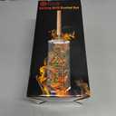 ivtivfu Rolling Grill Basket, Removable Wooden Handle, 304 Stainless Steel, Nesting Grilling Tools, Smoker BBQ Accessories for Vegetable, Outdoor Cooking Camping, Birthday Gifts for Men Dad Husband