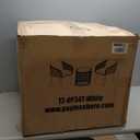 PayLessHere | 3-Piece Outdoor Patio Furniture Set | White | Modern Rattan Bistro Set with Cushioned Chairs & Tempered Glass Coffee Table | Indoor & Outdoor Seating | for Balcony, Garden, Poolside