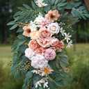 Artificial Wedding Arch Flowers Kit(Pack of 2) for Wedding Arch, Bridal Shower, Ceremony and Reception Backdrop Decoration (Coral Pink)