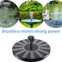 Solar Fountain, 1.5W Solar Bird Bath Fountains Pump Floating Solar Powered Water Fountain with 6 Nozzles and Fixer, Solar Fountain for Bird Bath, Outdoors, Garden, Pond, Pool