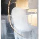 Art Remedy Golden Eclipse Canvas Gemstone Abstract Art, White Frame, 36" x 54"