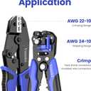 Wire Stripper and Crimping Tool,AWG 24-10 Automatic Stripper Tool with AWG 22-10 Ratchet Wire Crimper For Heat Shrink Connectors and Insulated Terminals, 3 in 1 Stripping/Cutting/Crimping
