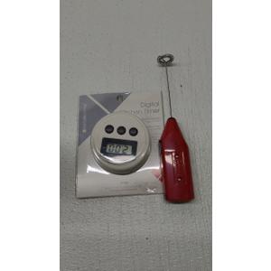 Digital Timer & Electric Milk Frother Foamer Whisk Digital Timer & Electric Milk Frother Foamer Whisk