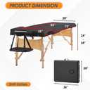 BestMassage Massage Bed Portable Massage Table 2 Folding Lash Bed Height Adjustable 28 Inch Wide Spa Table with Non-Woven Bag for Spa Footmassage Facial CareSpa Tattoo, 2 Folding 28 Inch Wide Pvc Leather