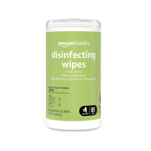 Amazon Basics Disinfecting Wipes, Fresh Scent, 85 Count