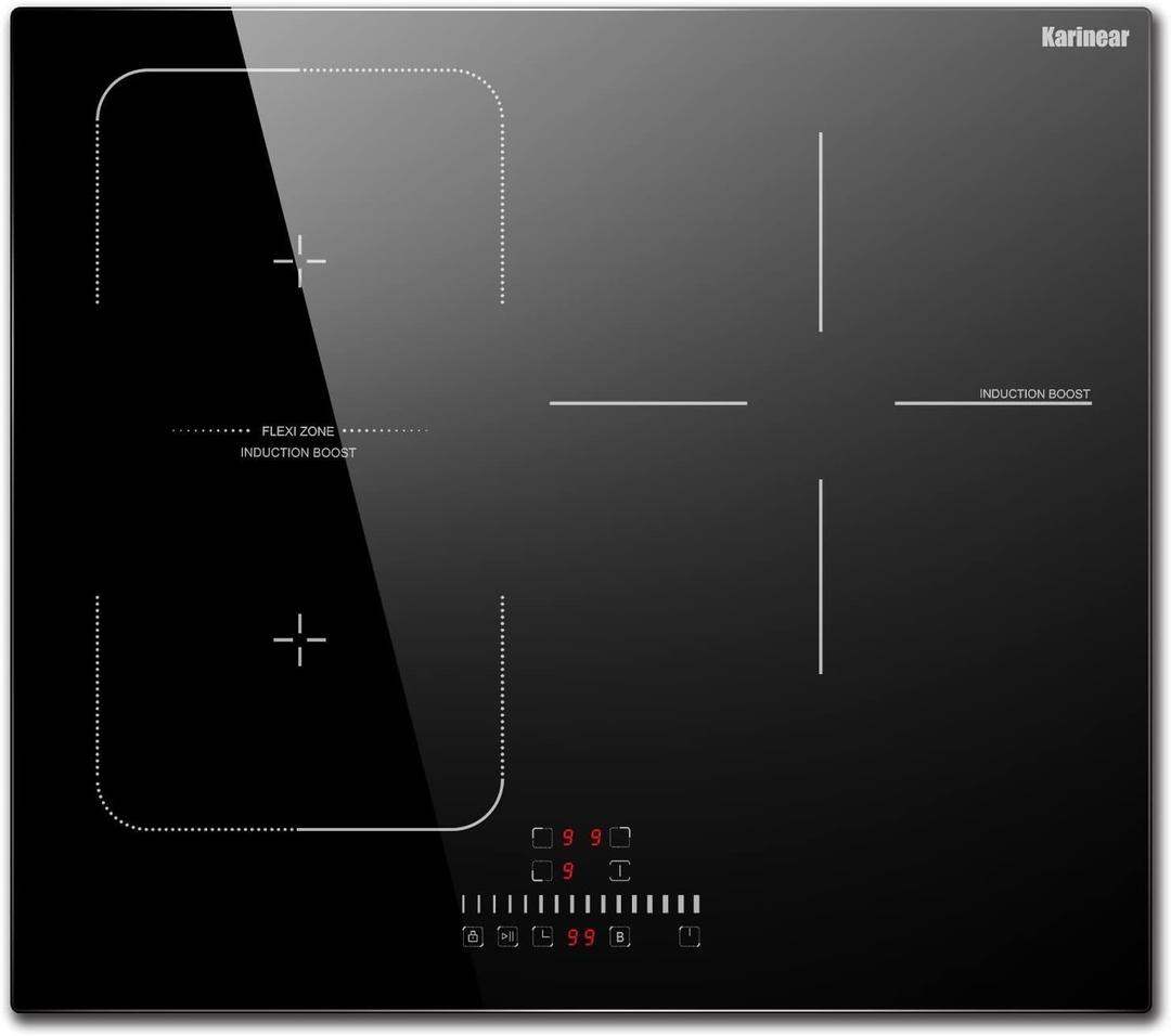 Karinear 24 Inch Induction Cooktop 3 Burners, Built-in Induction Stovetop