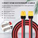 12AWG XT60 Extension Cable 1FT 2PCS XT60 to XT60 Cable with Male to Female Connector for RC Battery Portable Power Station Solar Pane